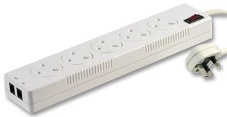 PRO ELEC - 45-1. - 電源線延長(zhǎng)插座，英式，浪涌保護(hù)，5路，2米